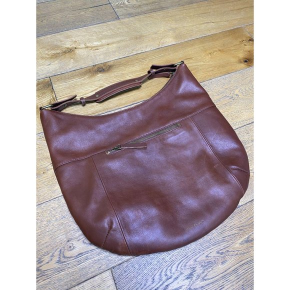 (Sold) Lucky Brand 100% Leather Zip Top Hobo Bag - Picture 9 of 12